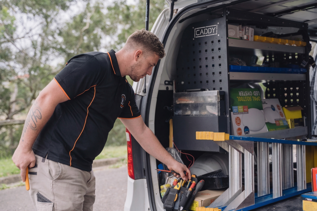 Licensed Caringbah electrician working on a residential job